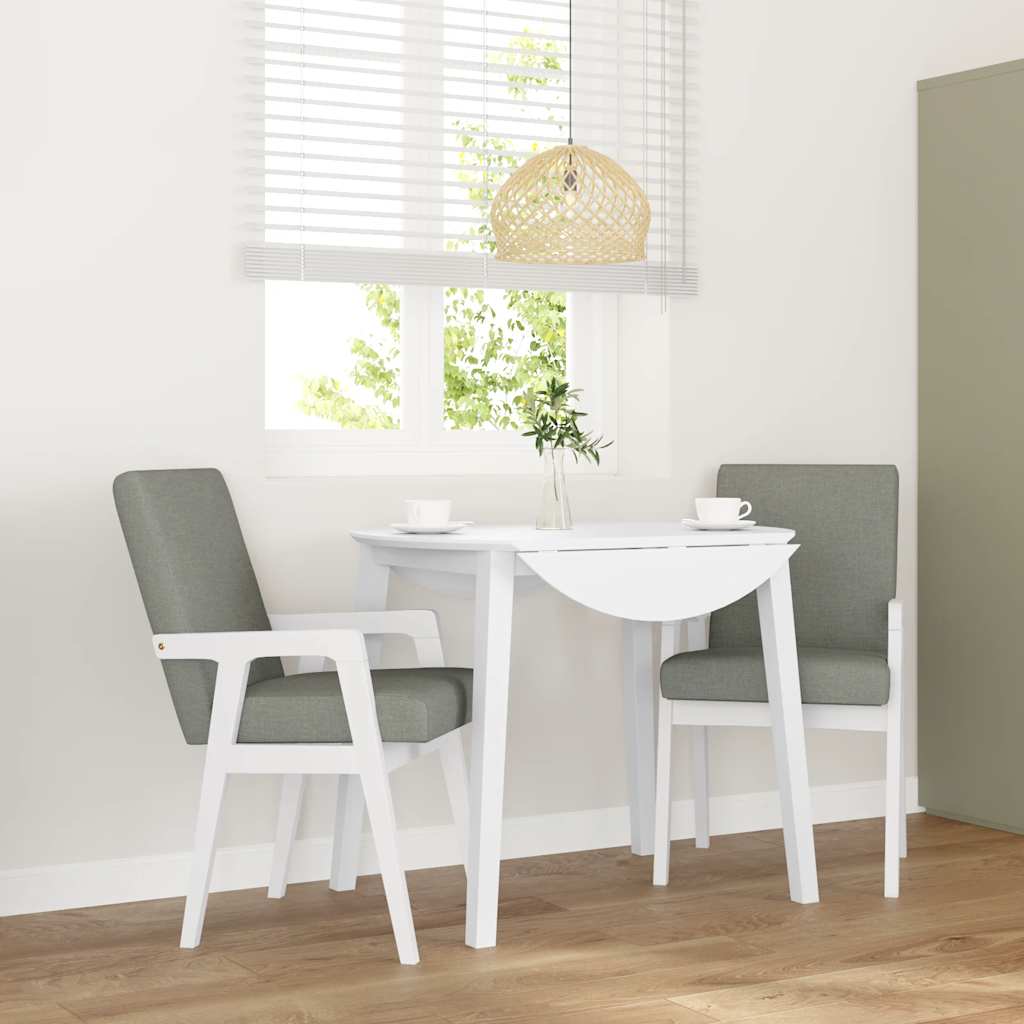 vidaXL Chaises de salle à manger avec coussins 2 pcs Blanc Bois d'hévéa massif