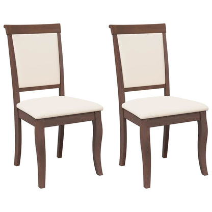 vidaXL Chaises de salle à manger avec coussins 2 pcs Marron Bois d'hévéa massif