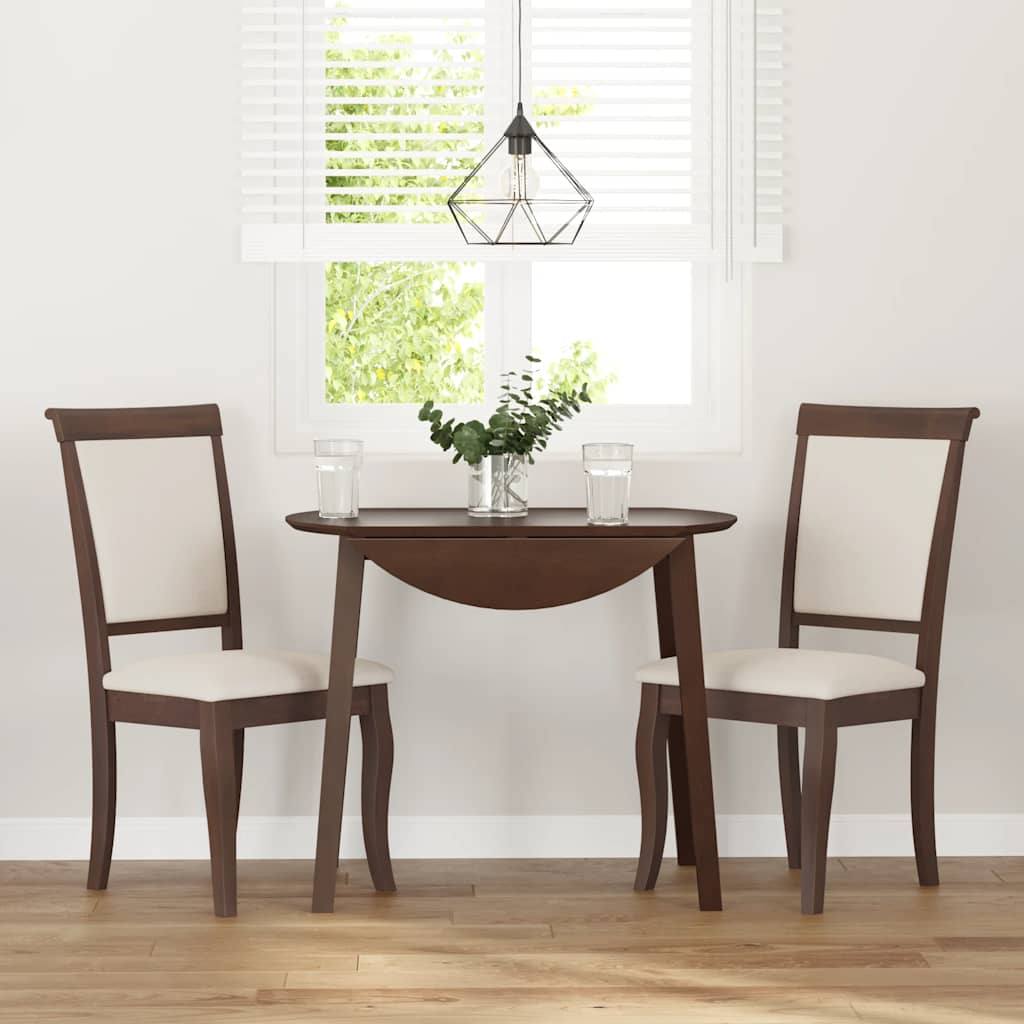 vidaXL Chaises de salle à manger avec coussins 2 pcs Marron Bois d'hévéa massif