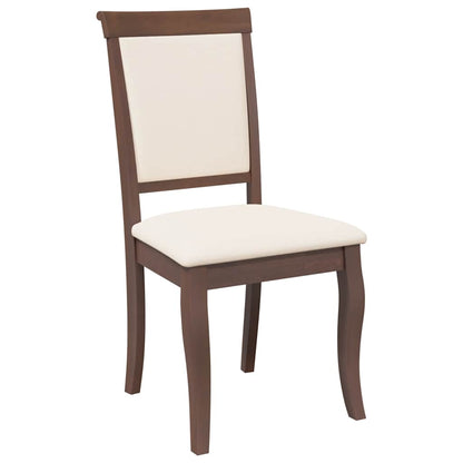 vidaXL Chaises de salle à manger avec coussins 2 pcs Marron Bois d'hévéa massif