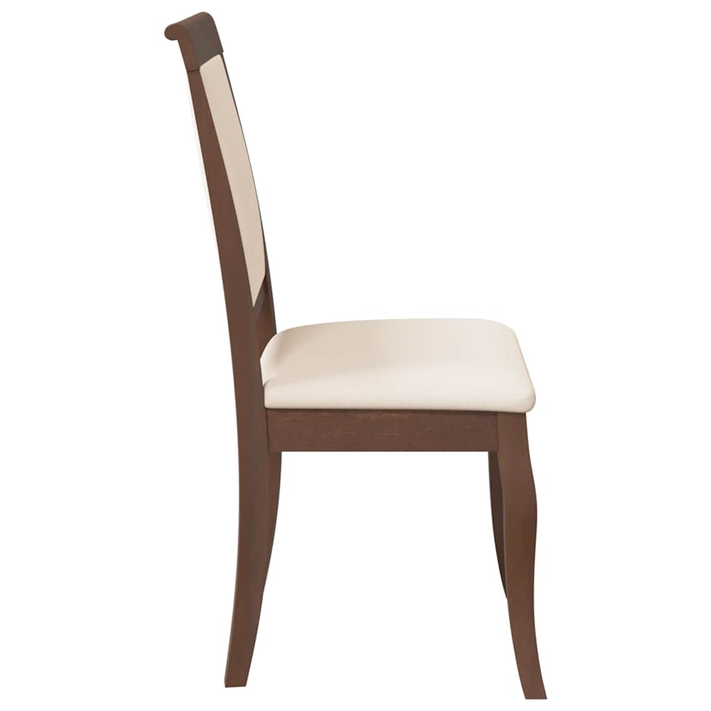 vidaXL Chaises de salle à manger avec coussins 2 pcs Marron Bois d'hévéa massif