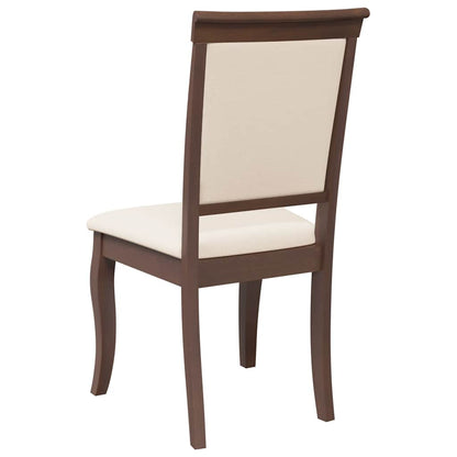 vidaXL Chaises de salle à manger avec coussins 2 pcs Marron Bois d'hévéa massif