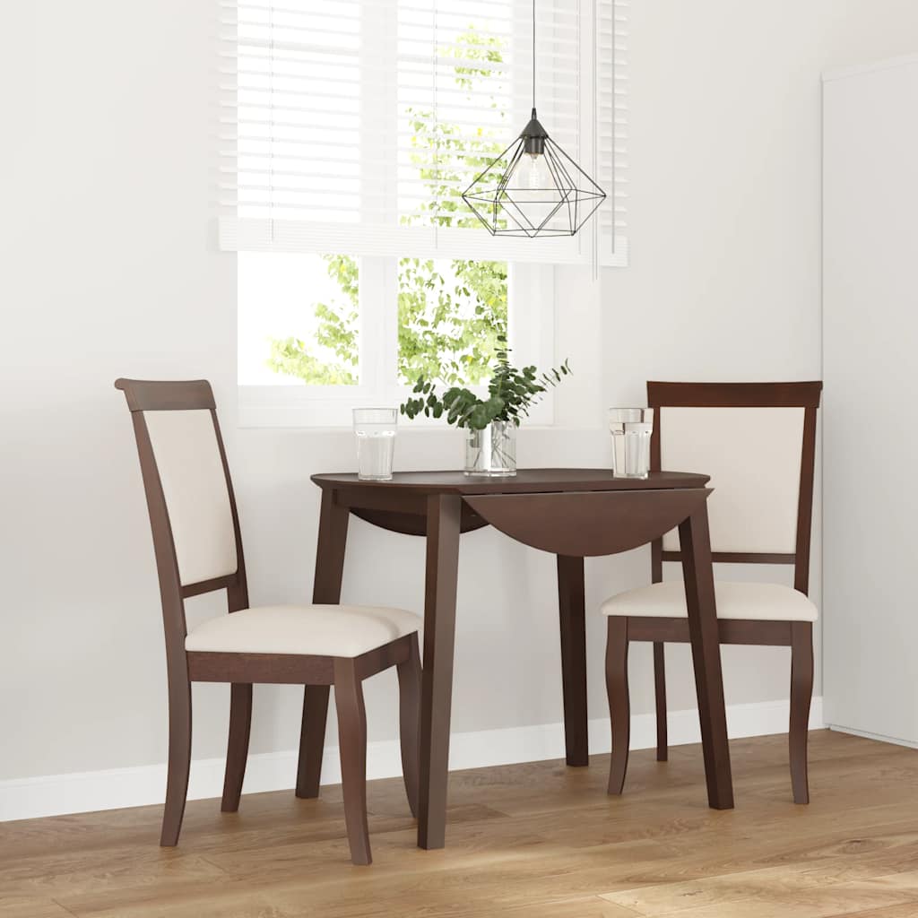 vidaXL Chaises de salle à manger avec coussins 2 pcs Marron Bois d'hévéa massif