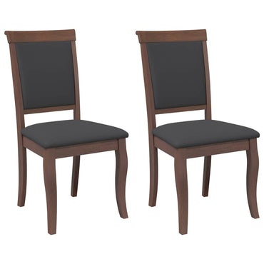 vidaXL Chaises de salle à manger avec coussins 2 pcs Marron Bois d'hévéa massif