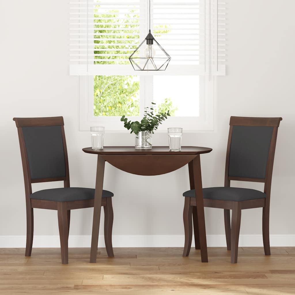 vidaXL Chaises de salle à manger avec coussins 2 pcs Marron Bois d'hévéa massif