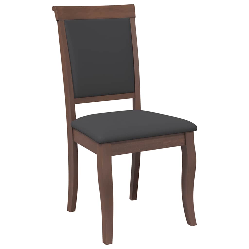 vidaXL Chaises de salle à manger avec coussins 2 pcs Marron Bois d'hévéa massif