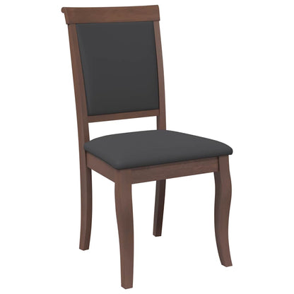 vidaXL Chaises de salle à manger avec coussins 2 pcs Marron Bois d'hévéa massif