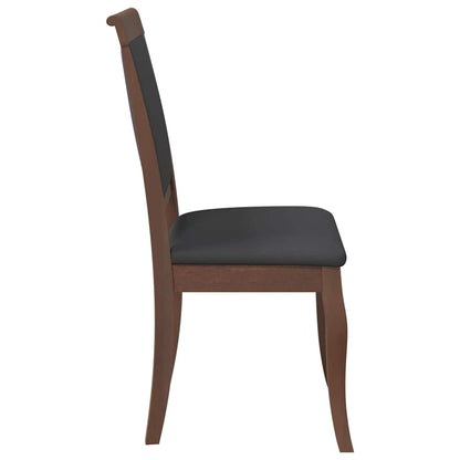 vidaXL Chaises de salle à manger avec coussins 2 pcs Marron Bois d'hévéa massif