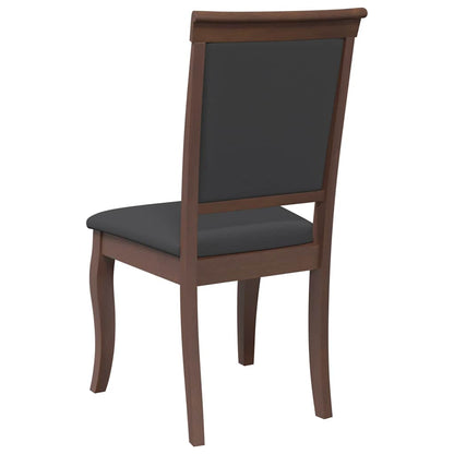 vidaXL Chaises de salle à manger avec coussins 2 pcs Marron Bois d'hévéa massif