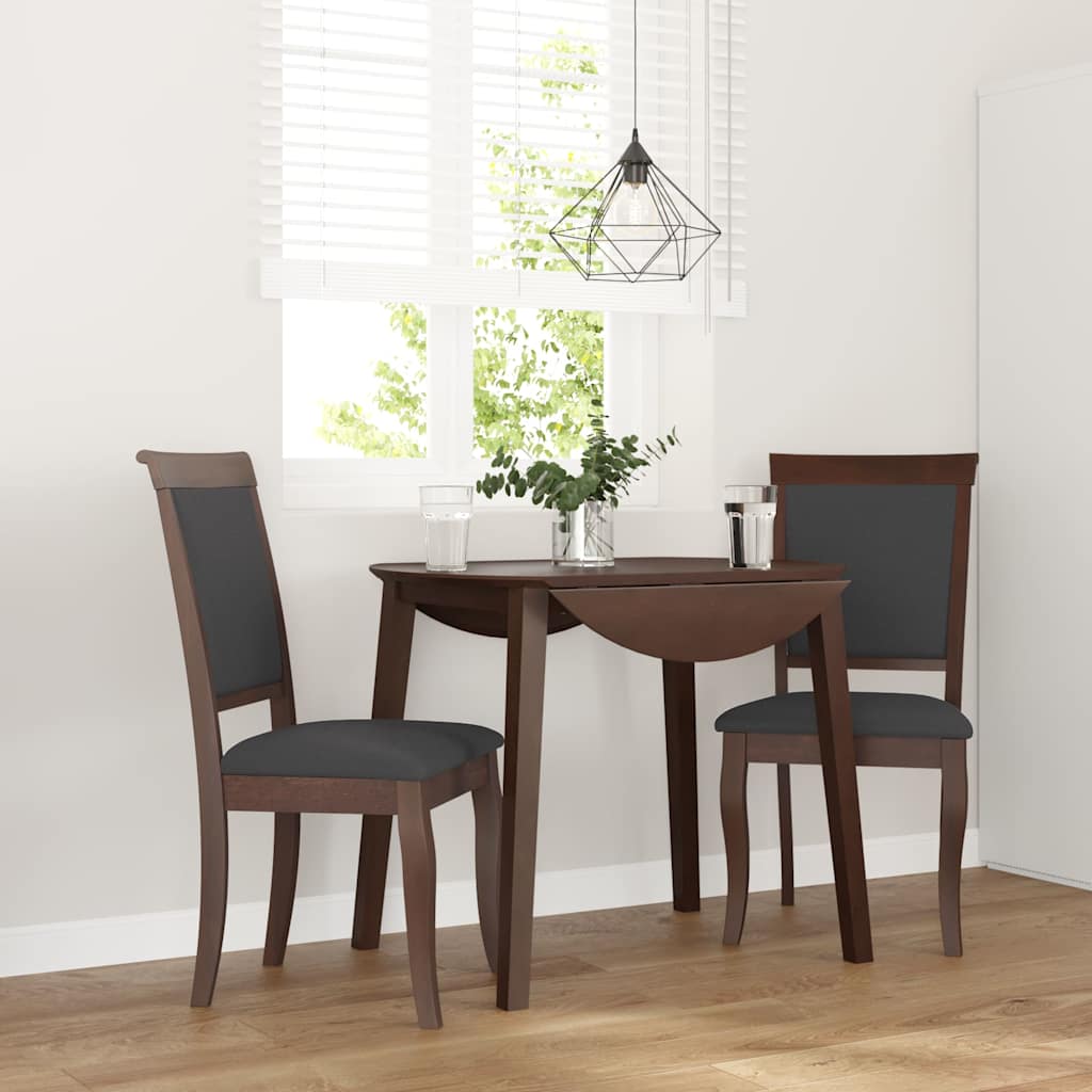 vidaXL Chaises de salle à manger avec coussins 2 pcs Marron Bois d'hévéa massif