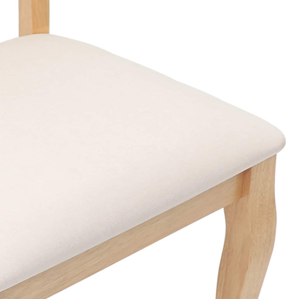 vidaXL Esszimmerstühle mit Kissen 2 Stk. Natur Massivholz Gummibaum