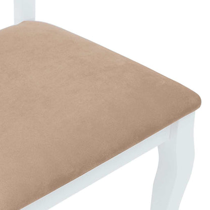 vidaXL Esszimmerstühle mit Kissen 2 Stk. Weiß Massivholz Gummibaum