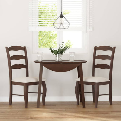 vidaXL Chaises de salle à manger avec coussins 2 pcs Marron Bois d'hévéa massif