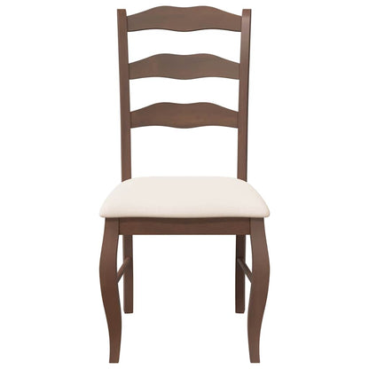 vidaXL Chaises de salle à manger avec coussins 2 pcs Marron Bois d'hévéa massif