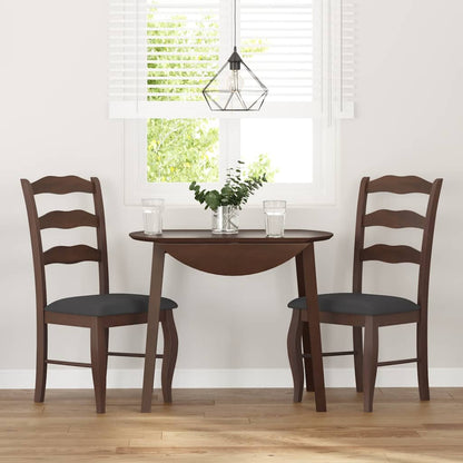 vidaXL Chaises de salle à manger avec coussins 2 pcs Marron Bois d'hévéa massif