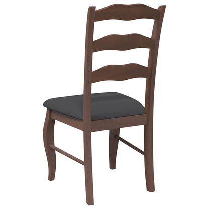 vidaXL Chaises de salle à manger avec coussins 2 pcs Marron Bois d'hévéa massif