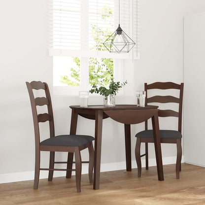 vidaXL Chaises de salle à manger avec coussins 2 pcs Marron Bois d'hévéa massif
