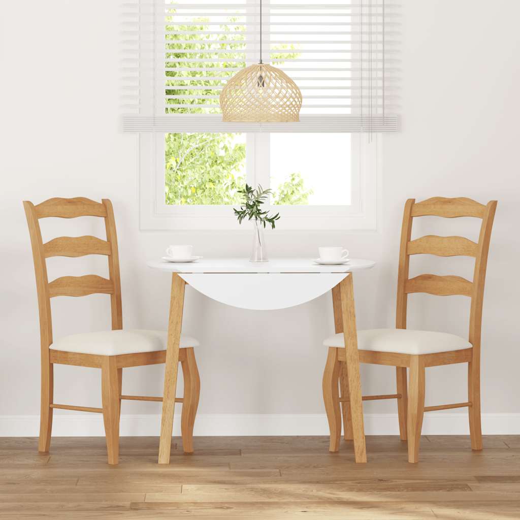vidaXL Chaises de salle à manger avec coussins 2 pcs Bois d'hévéa massif Naturel