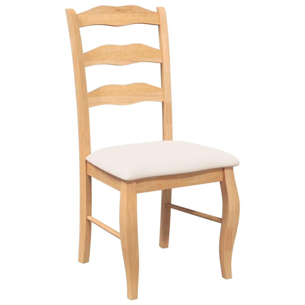 vidaXL Chaises de salle à manger avec coussins 2 pcs Bois d'hévéa massif Naturel