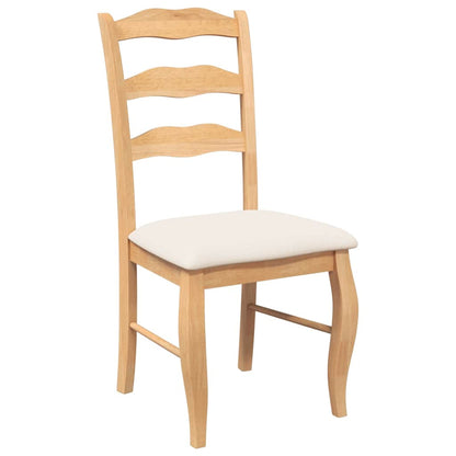 vidaXL Chaises de salle à manger avec coussins 2 pcs Bois d'hévéa massif Naturel