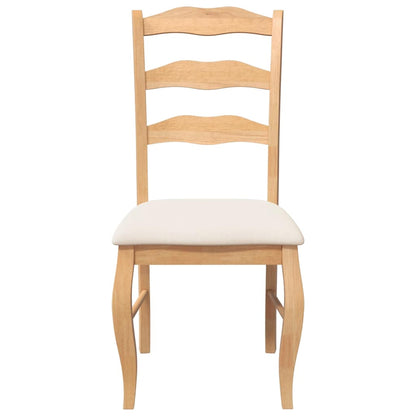 vidaXL Chaises de salle à manger avec coussins 2 pcs Bois d'hévéa massif Naturel
