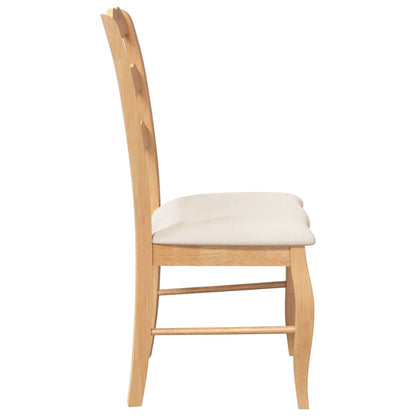 vidaXL Chaises de salle à manger avec coussins 2 pcs Bois d'hévéa massif Naturel