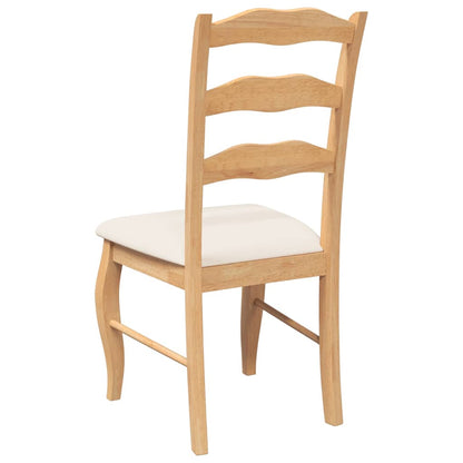 vidaXL Chaises de salle à manger avec coussins 2 pcs Bois d'hévéa massif Naturel