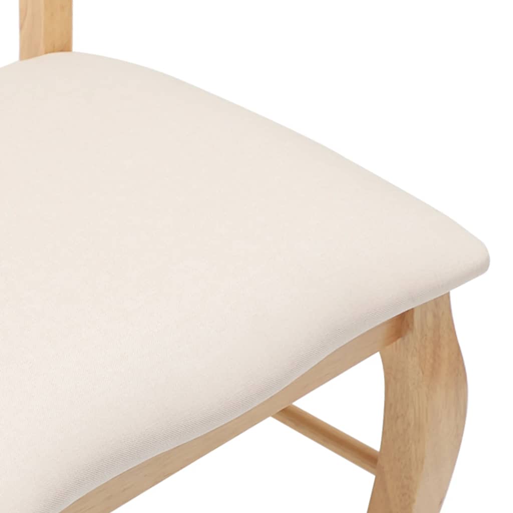vidaXL Chaises de salle à manger avec coussins 2 pcs Bois d'hévéa massif Naturel
