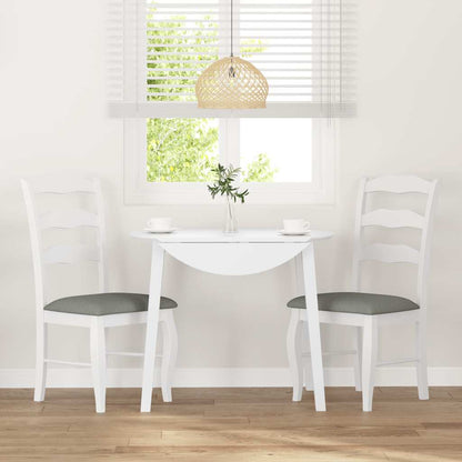 vidaXL Chaises de salle à manger avec coussins 2 pcs Blanc Bois d'hévéa massif
