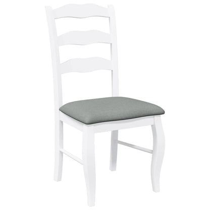 vidaXL Chaises de salle à manger avec coussins 2 pcs Blanc Bois d'hévéa massif