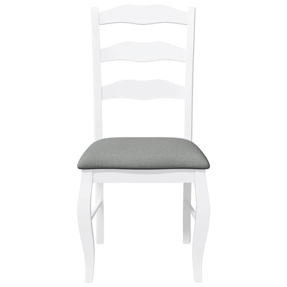 vidaXL Chaises de salle à manger avec coussins 2 pcs Blanc Bois d'hévéa massif