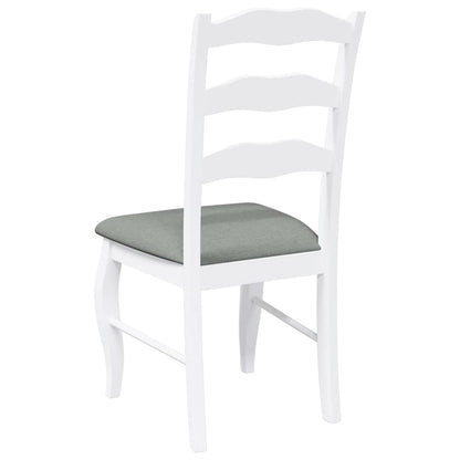 vidaXL Chaises de salle à manger avec coussins 2 pcs Blanc Bois d'hévéa massif
