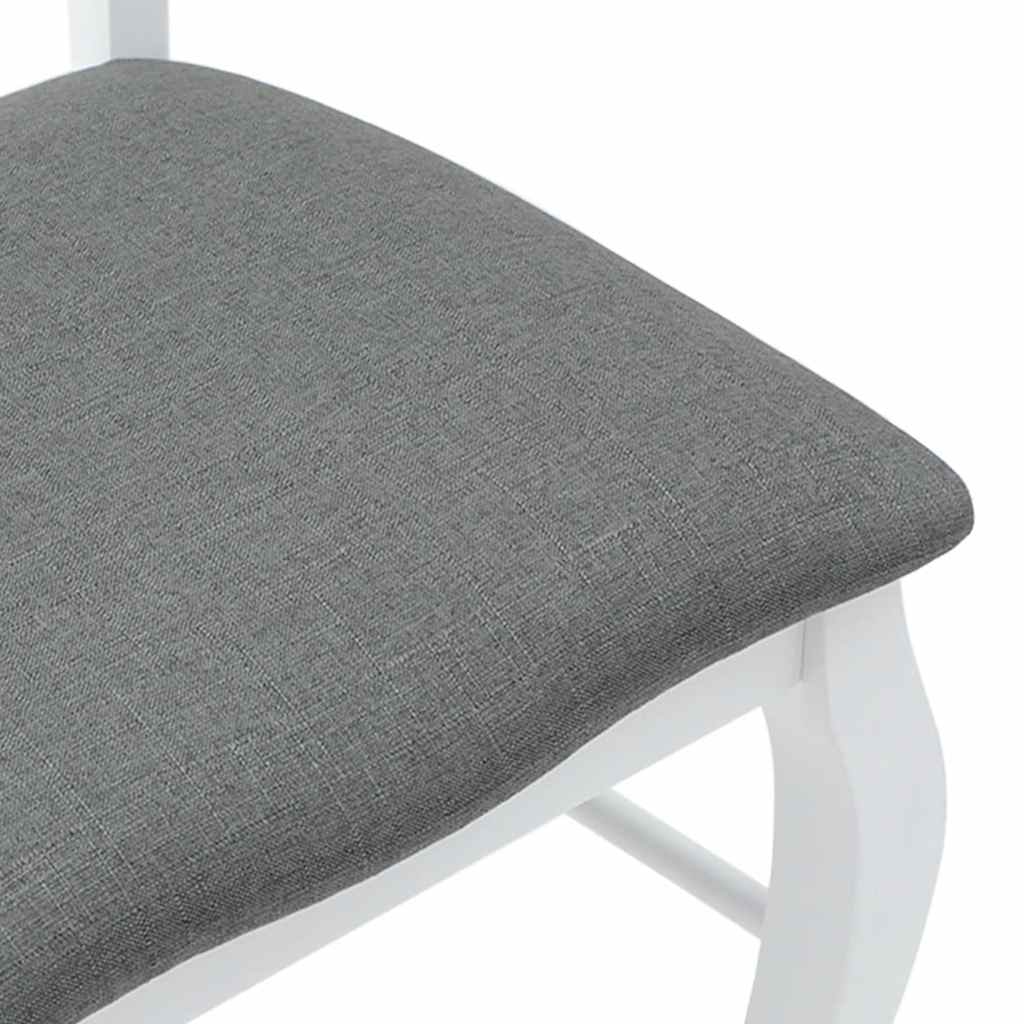 vidaXL Chaises de salle à manger avec coussins 2 pcs Blanc Bois d'hévéa massif