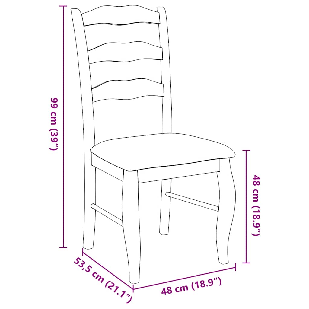 vidaXL Chaises de salle à manger avec coussins 2 pcs Blanc Bois d'hévéa massif