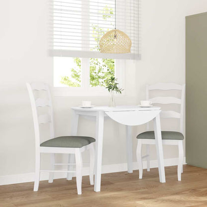 vidaXL Chaises de salle à manger avec coussins 2 pcs Blanc Bois d'hévéa massif
