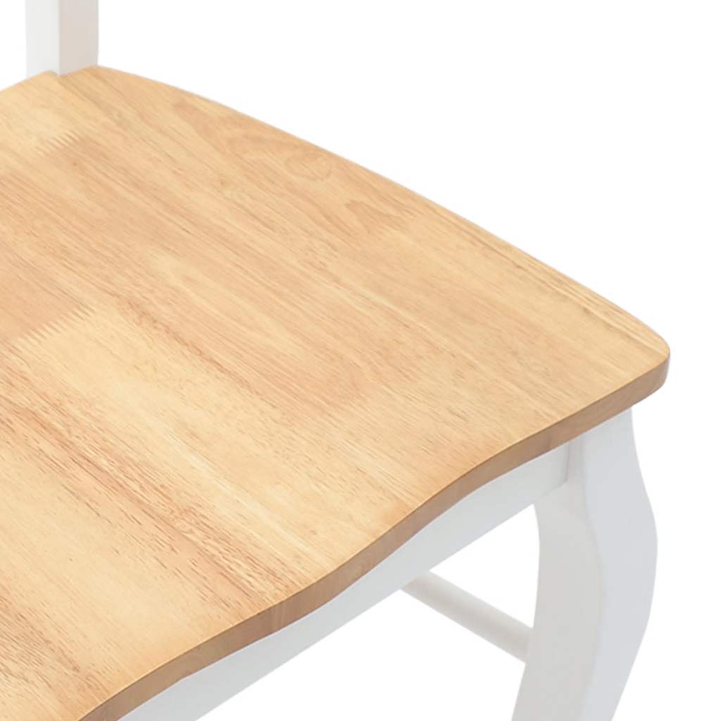 vidaXL Esszimmerstühle 2 Stk. Weiß Massivholz Gummibaum