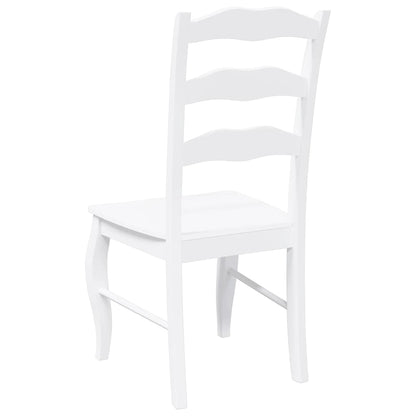 Esszimmerstühle 2 Stk. Weiß Massivholz Gummibaum