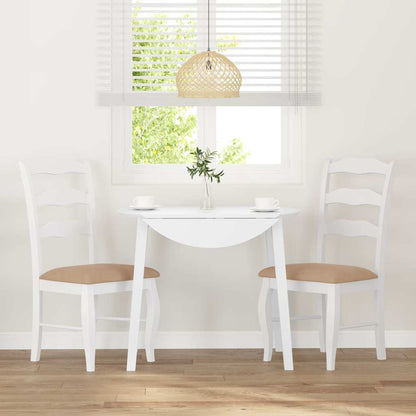 vidaXL Chaises de salle à manger avec coussins 2 pcs Blanc Bois d'hévéa massif