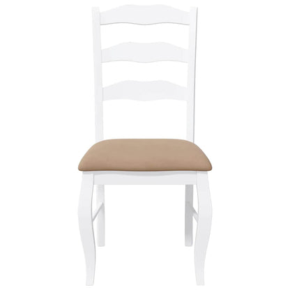 vidaXL Chaises de salle à manger avec coussins 2 pcs Blanc Bois d'hévéa massif