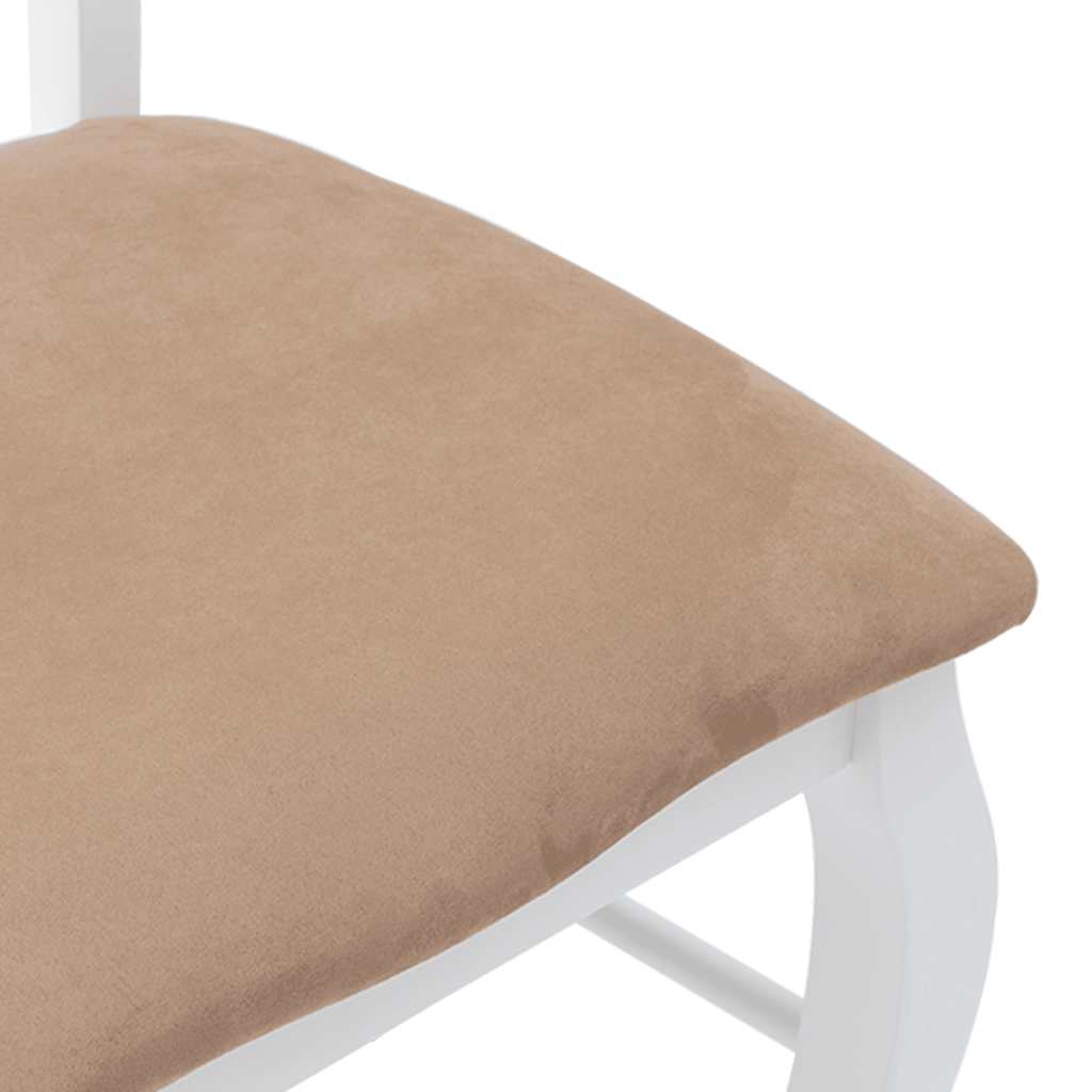 vidaXL Chaises de salle à manger avec coussins 2 pcs Blanc Bois d'hévéa massif