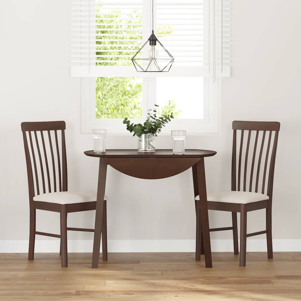 vidaXL Chaises de salle à manger avec coussins 2 pcs Marron Bois d'hévéa massif
