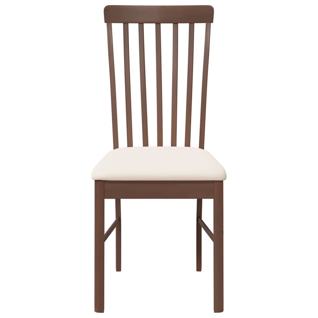 vidaXL Chaises de salle à manger avec coussins 2 pcs Marron Bois d'hévéa massif