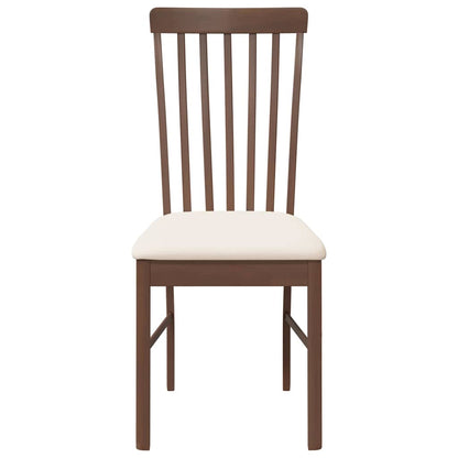 vidaXL Chaises de salle à manger avec coussins 2 pcs Marron Bois d'hévéa massif