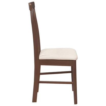 vidaXL Chaises de salle à manger avec coussins 2 pcs Marron Bois d'hévéa massif
