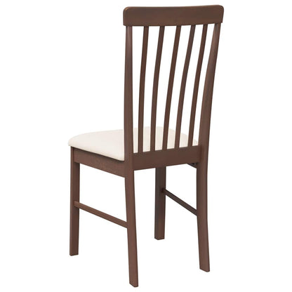 vidaXL Chaises de salle à manger avec coussins 2 pcs Marron Bois d'hévéa massif
