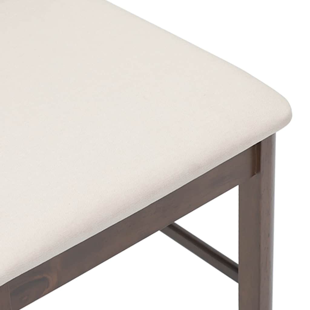 vidaXL Chaises de salle à manger avec coussins 2 pcs Marron Bois d'hévéa massif