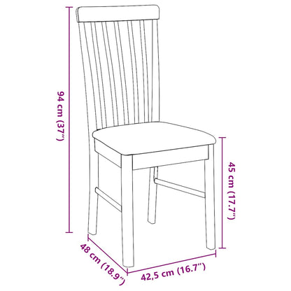 vidaXL Chaises de salle à manger avec coussins 2 pcs Marron Bois d'hévéa massif