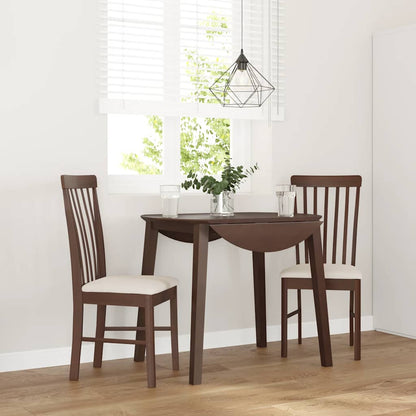 vidaXL Chaises de salle à manger avec coussins 2 pcs Marron Bois d'hévéa massif