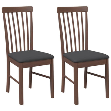 vidaXL Chaises de salle à manger avec coussins 2 pcs Marron Bois d'hévéa massif