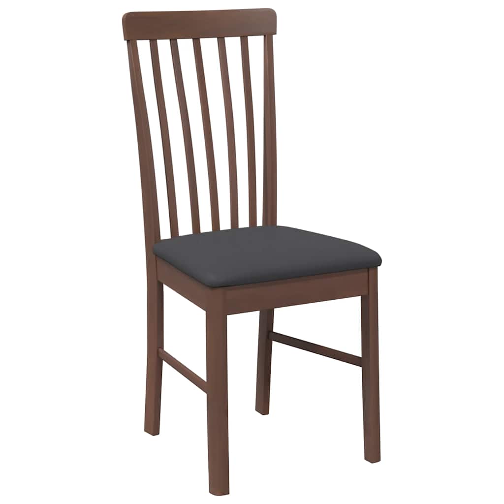vidaXL Chaises de salle à manger avec coussins 2 pcs Marron Bois d'hévéa massif